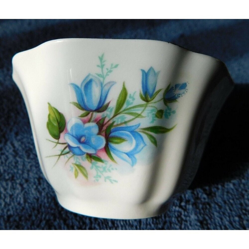 Royal Grafton Bone China Blue Floral Open Sugar Bowl England Vintage